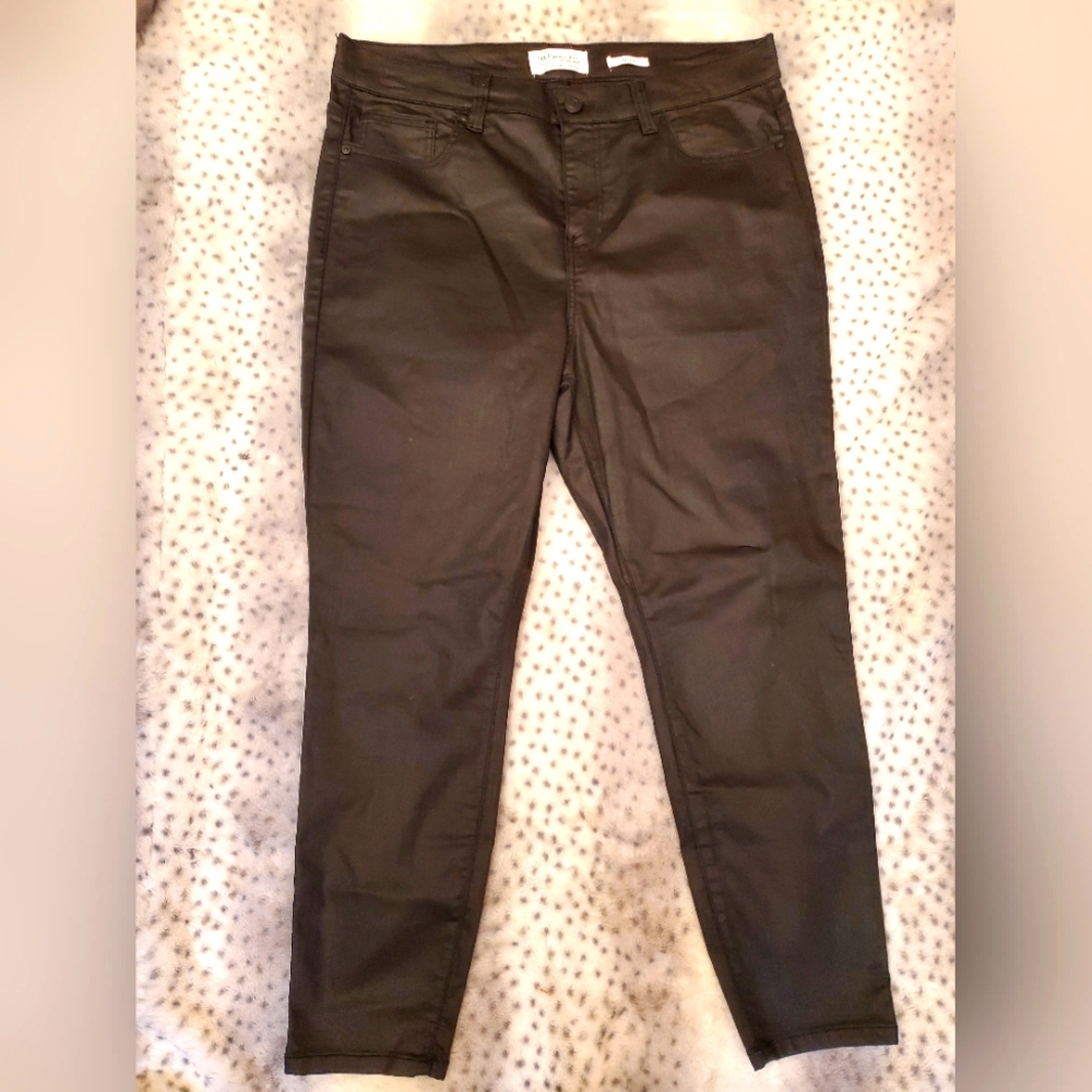 Coated Stretch Denim Ankle Jean